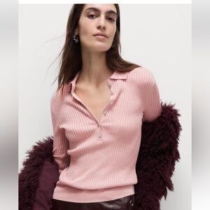 M&S Pink Ribbed Women's Sweater - Size 10 (US) 14 UK